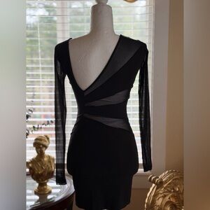 Symphony Black Sheer Sleeve Dress